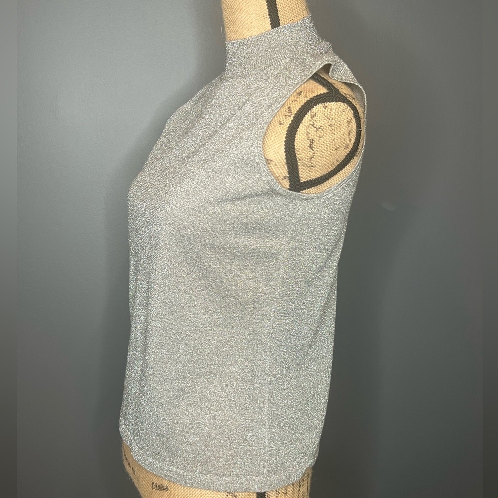 Silver Alfani Sleeveless Small/Petite Top - Picture 3 of 5